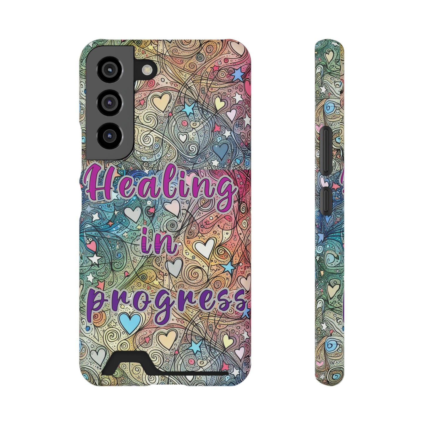 "Echo of Ease Mobile Case with Card Holder: Healing in Progress"