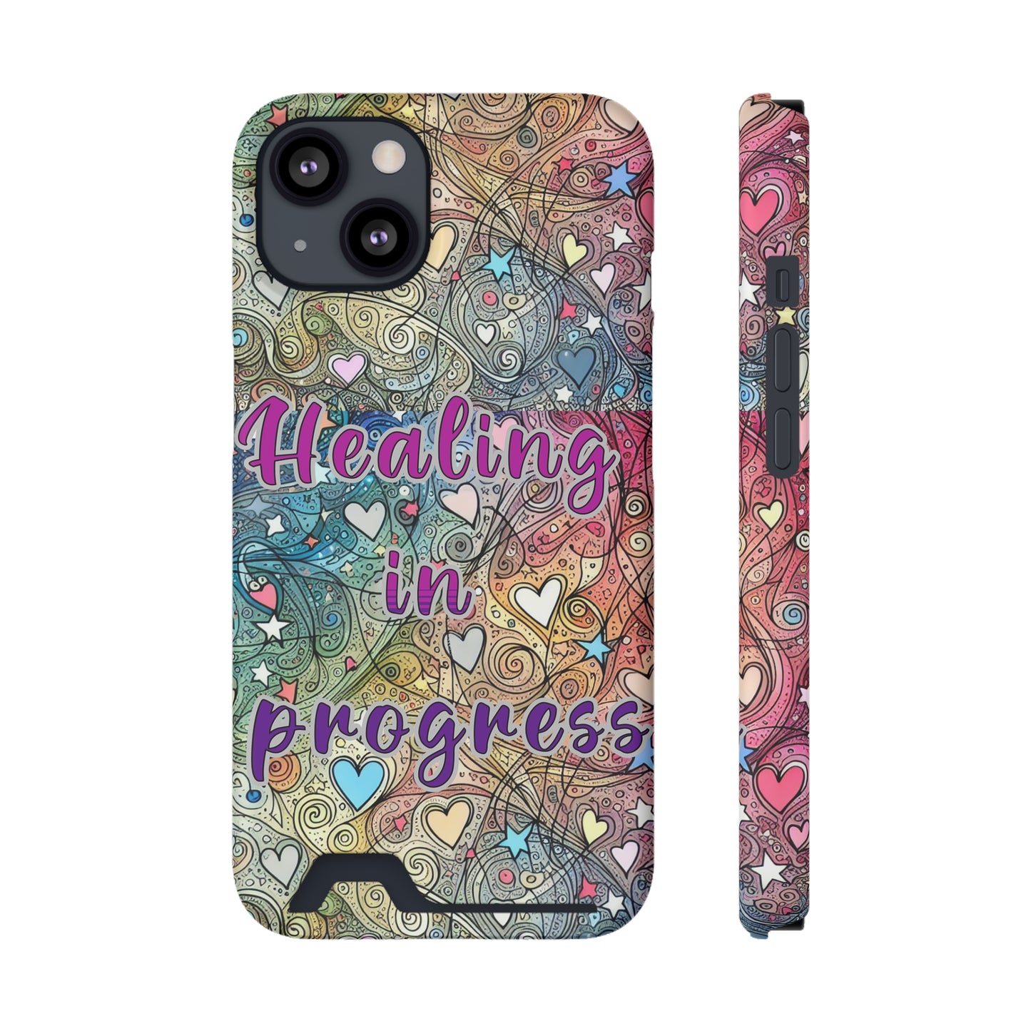 "Echo of Ease Mobile Case with Card Holder: Healing in Progress"